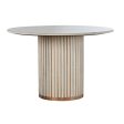 Dining Table Home ESPRIT White Natural Marble Mango wood 120 x 120 x 76 cm on Sale