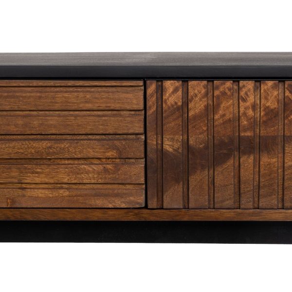 Console ABNER Brown Black Metal Iron Mango wood 110 x 40 x 76 cm Cheap