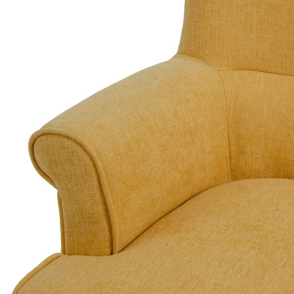 Armchair 77 x 64 x 88 cm Synthetic Fabric Wood Mustard For Sale