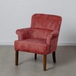 Armchair 77 x 64 x 88 cm Synthetic Fabric Wood Dark Red Online Sale