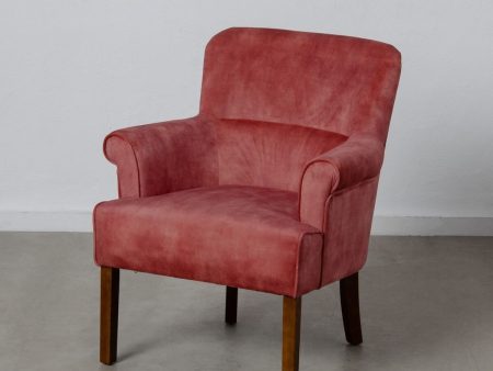 Armchair 77 x 64 x 88 cm Synthetic Fabric Wood Dark Red Online Sale