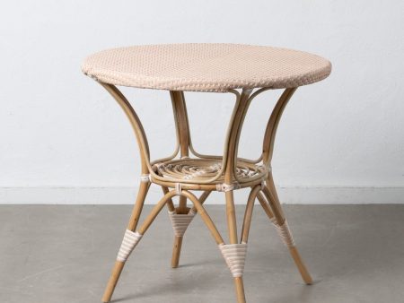 Side table 81 x 81 x 76,5 cm Natural Beige Rattan For Sale