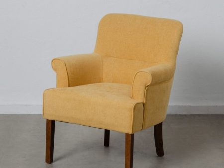 Armchair 77 x 64 x 88 cm Synthetic Fabric Wood Mustard For Sale