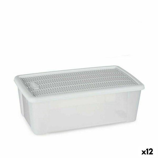 Storage Box with Lid Stefanplast Elegance White Plastic 5 L 19,5 x 11,5 x 33 cm (12 Units) Online now