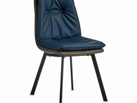 Armchair Buttons Blue Black Grey Steel 62 x 85 x 47 cm (2 Units) on Sale