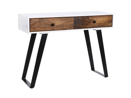 Console DKD Home Decor Metal White Mango wood 105 x 35 x 77 cm For Sale