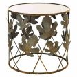 Set of 2 tables Alexandra House Living Golden Glass Iron 60 x 56 x 60 cm Online