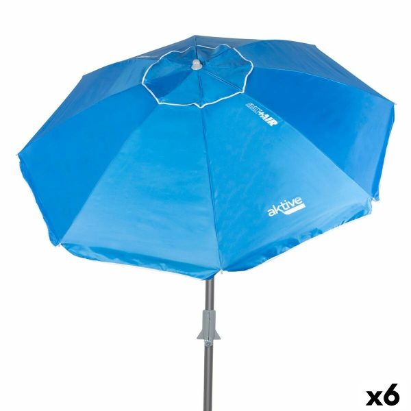 Sunshade Aktive Blue Polyester Aluminium 200 x 205 x 200 cm (6 Units) Online now