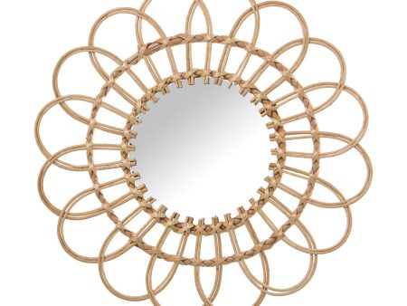 Wall mirror Alexandra House Living wicker Natural Fibre 2 x 42 x 42 cm Circular Cheap