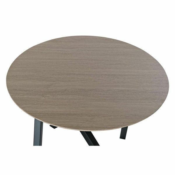 Side table DKD Home Decor 65 x 65 x 49,5 cm Black Metal Wood Light brown For Discount