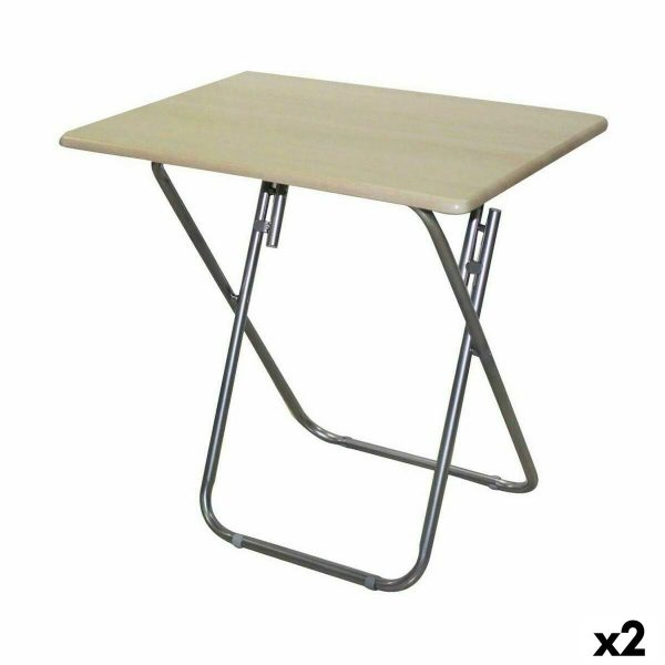 Folding Side Table Confortime Wood 75 x 52 x 73 cm (2 Units) Online now