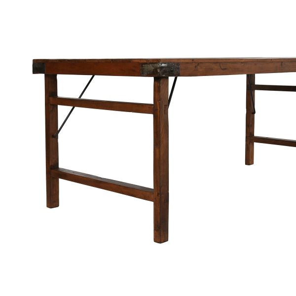 Folding Table Home ESPRIT Natural Recycled Wood 182 x 90 x 76 cm Online now