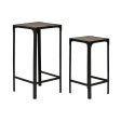 Set of 2 tables Home ESPRIT Black Natural 38 x 38 x 75 cm Online