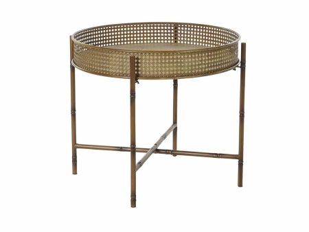 Side table DKD Home Decor 59 x 59 x 50 cm Natural Metal Hot on Sale