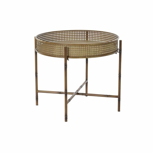 Side table DKD Home Decor 59 x 59 x 50 cm Natural Metal Hot on Sale