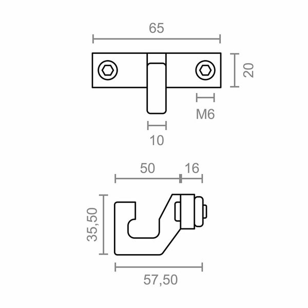 Awning hook Micel TLD11 White 65 x 57,5 x 35,5 mm Hot on Sale