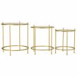 Set of 3 tables Alexandra House Living Gold 53 x 60 x 53 cm Hot on Sale