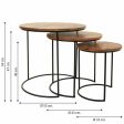 Set of 3 tables Alexandra House Living Natural Iron Mango wood 53 x 54 x 53 cm Discount