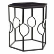 Set of 2 tables Alexandra House Living Black Iron MDF Wood 39 x 57 x 39 cm on Sale