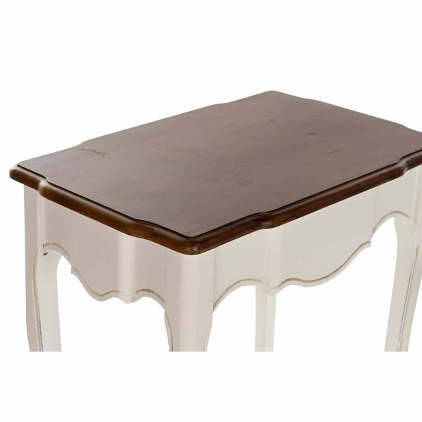 Set of 3 tables DKD Home Decor White Brown 60 x 40 x 66 cm Online Sale