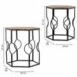 Set of 2 tables Alexandra House Living Brown Black Iron MDF Wood 39 x 57 x 39 cm Online