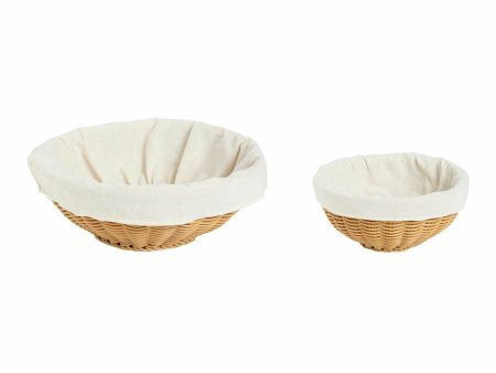 Basket set Andrea House ms73144 synthetic rattan Ø 29 x 9 cm 2 Pieces For Cheap