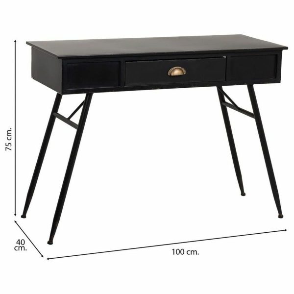 Hall Table with Drawers Alexandra House Living Black Metal 40 x 75 x 100 cm Online Sale