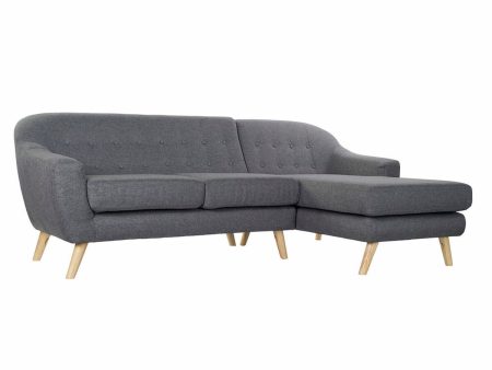 3-Seater Sofa DKD Home Decor 8424001799442 Grey Multicolour Natural Wood Rubber wood Scandi 230 x 144 x 84 cm Online Sale