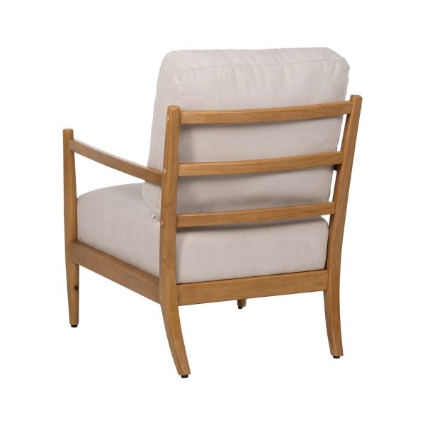 Armchair Beige Natural Rubber wood MDF Wood Foam 100 % polyester 65 x 71 x 88 cm on Sale