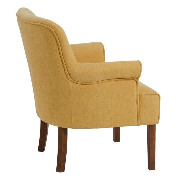 Armchair 77 x 64 x 88 cm Synthetic Fabric Wood Mustard For Sale