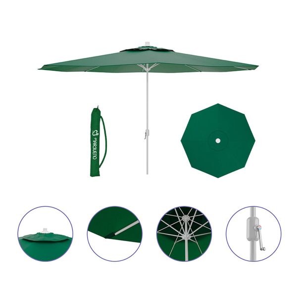 Sunshade Marbueno Green Polyester Steel Ø 270 cm For Discount