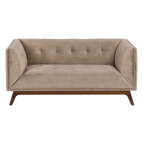 Sofa 156 x 81 x 72 cm Champagne Synthetic Fabric Wood Velvet on Sale