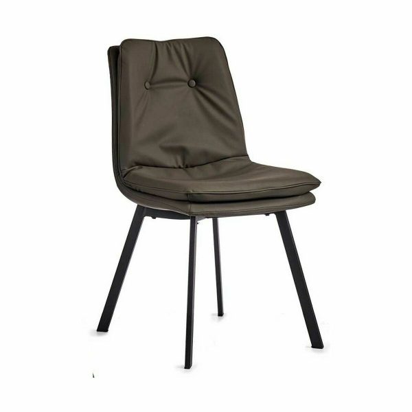 Armchair Buttons Black Grey Steel 62 x 85 x 47 cm (2 Units) Discount