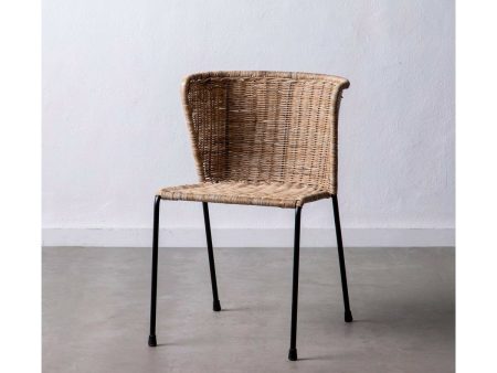 Dining Chair 50 x 54 x 77 cm Natural Black For Sale