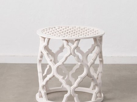 Side table White MDF Wood 50 x 50 x 52 cm DMF Online Sale