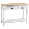 Hall Table with Drawers Alexandra House Living White Brown Zinc Alloy MDF Wood 40 x 78 x 100 cm Hot on Sale