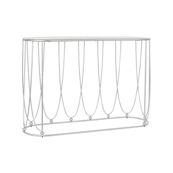 Console DKD Home Decor Silver Metal White Marble 115 x 35 x 78 cm Discount