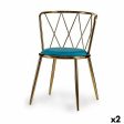 Chair Rhombus Blue Golden 50,5 x 73 x 51 cm (2 Units) Supply