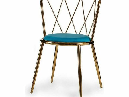 Chair Rhombus Blue Golden 50,5 x 73 x 51 cm (2 Units) Supply