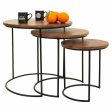 Set of 3 tables Alexandra House Living Natural Iron Mango wood 53 x 54 x 53 cm Discount