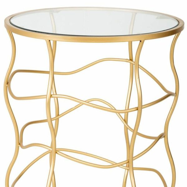 Side table Alexandra House Living Gold Metal 46 x 60 x 46 cm Discount