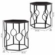 Set of 2 tables Alexandra House Living Black Iron MDF Wood 39 x 57 x 39 cm on Sale