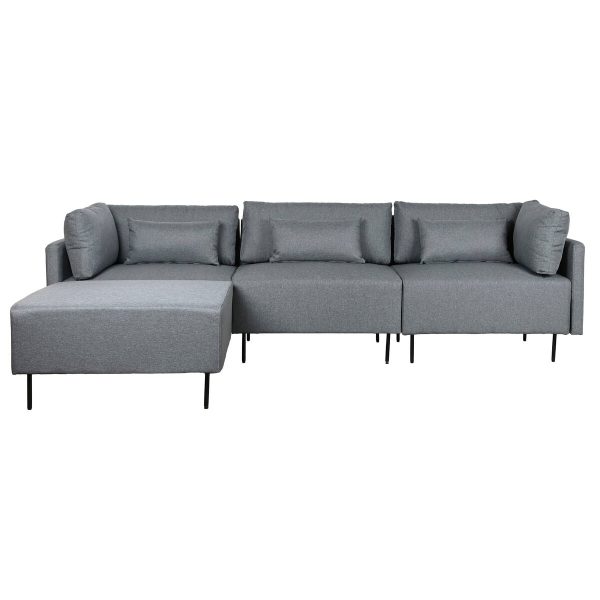 Chaise Longue Sofa DKD Home Decor Grey Metal Modern 276 x 152,5 x 84 cm on Sale