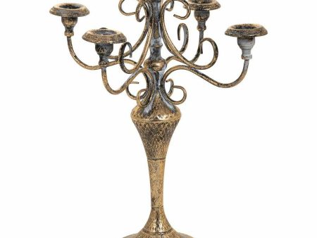 Candle Holder Alexandra House Living Gold Iron 29 x 47 x 29 cm Cheap