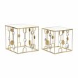 Set of 2 small tables DKD Home Decor Golden 50 x 50 x 50 cm Discount