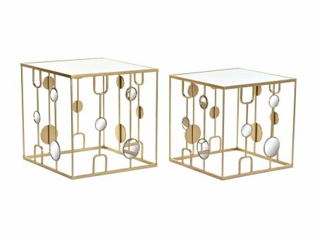 Set of 2 small tables DKD Home Decor Golden 50 x 50 x 50 cm Discount