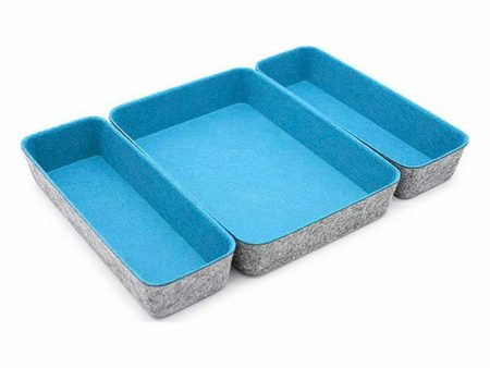 Basket set Confortime 3 Pieces Felt 28 x 20,5 x 5,3 cm (3 Pieces) (6 Units) For Discount