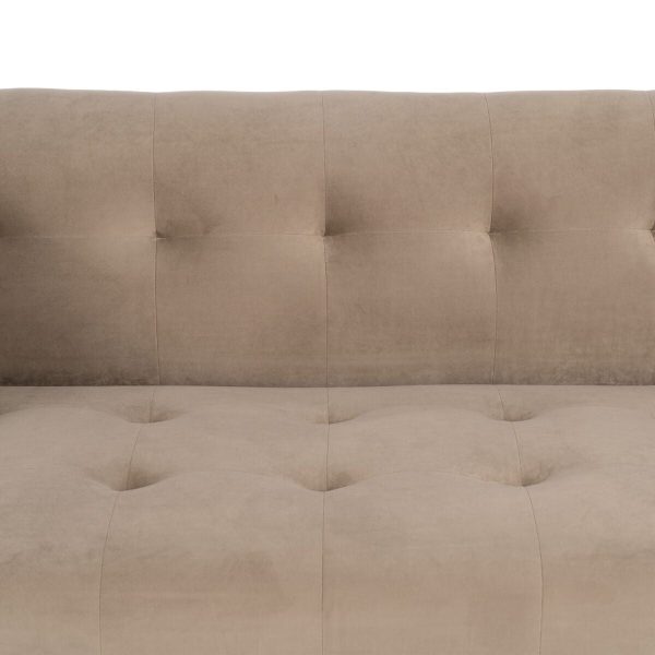 Sofa 156 x 81 x 72 cm Champagne Synthetic Fabric Wood Velvet on Sale