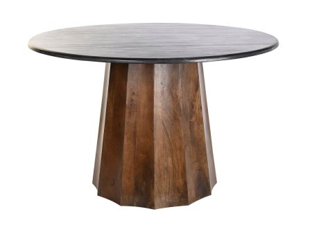 Dining Table DKD Home Decor Black Brown Marble Mango wood 120 x 120 x 76 cm Supply