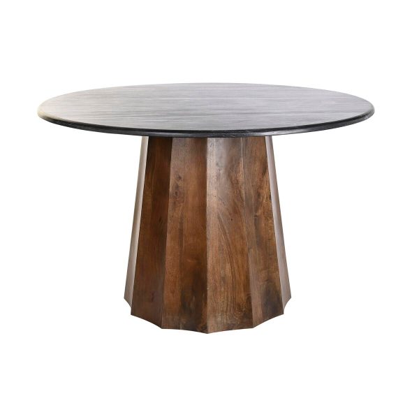 Dining Table DKD Home Decor Black Brown Marble Mango wood 120 x 120 x 76 cm Supply